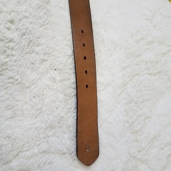 Justin Boots Floral Tooled Rhinestone Leather Belt